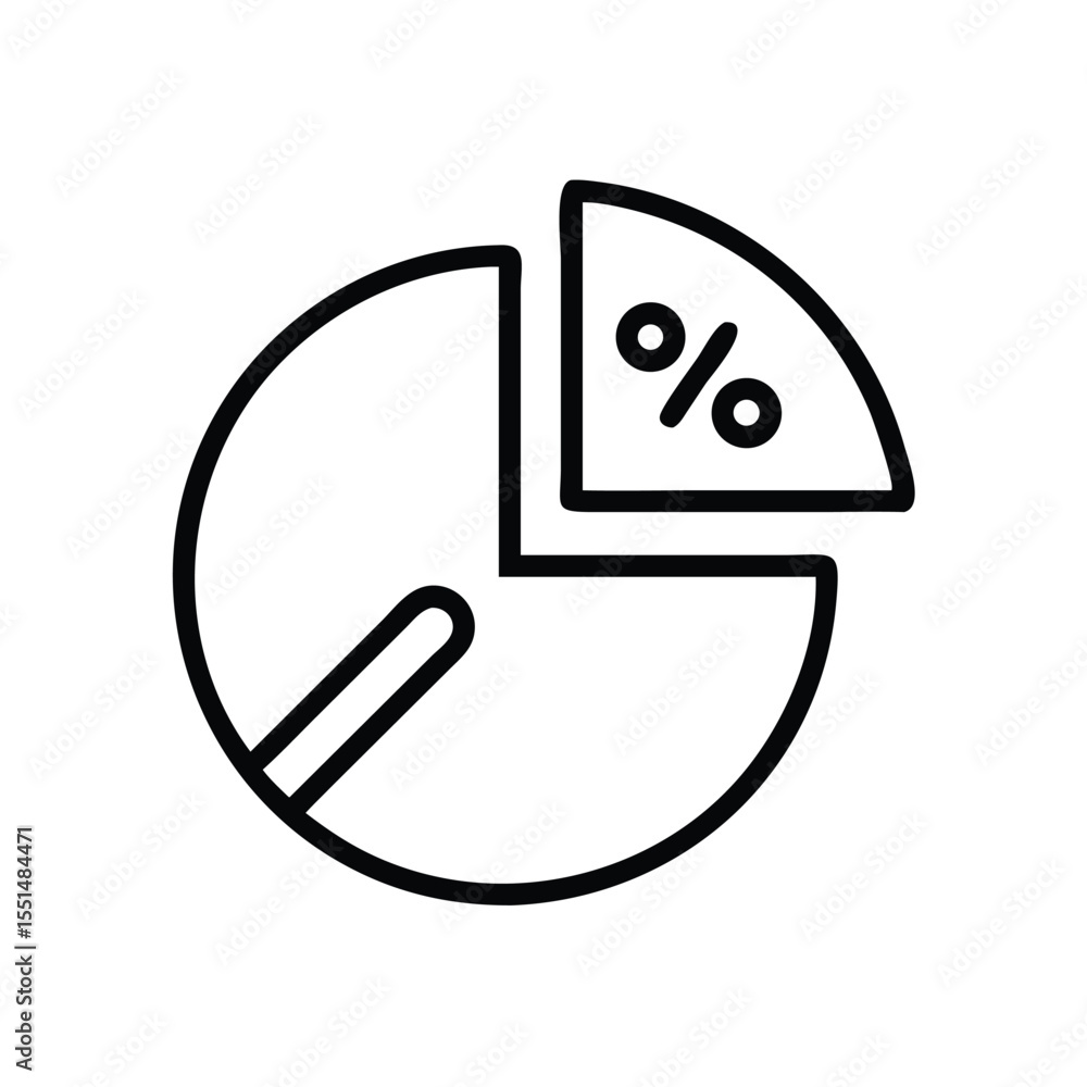 Poster pie chart diagram showing percentage data analysis and business statistics representation vector ill