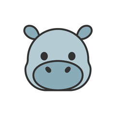 Cute vector illustration of Hippopotamus head
