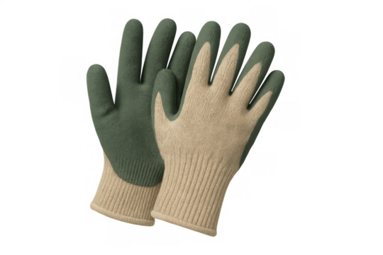 Work gloves protecting hands with transparent background
