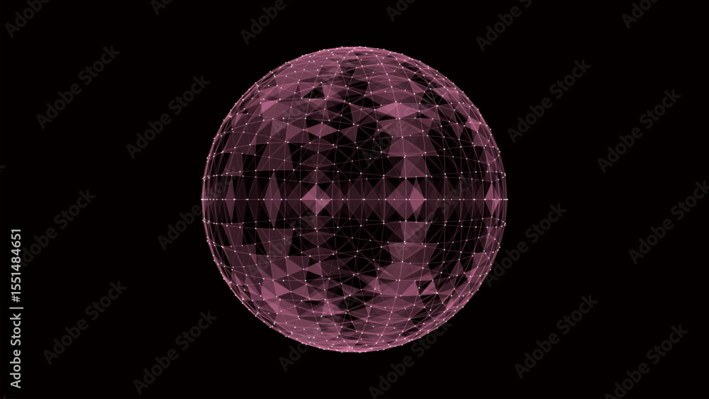 Poster vector futuristic red sphere of particles and lines. network connection big data. abstract technolog