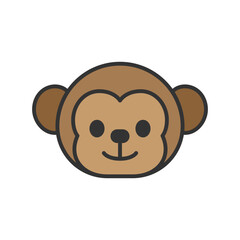 Cute vector illustration of Monkey head