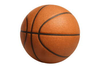 Basketball ball rotating on transparent background
