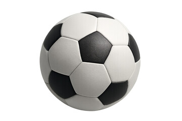 Classic soccer ball rotating on transparent background