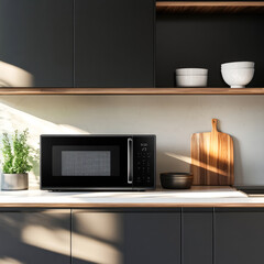 compact microwave with a touch screen display