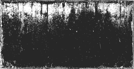 Texture of old surface on black background with white scratches. Worn, torn, weathered effect. Distressed black texture.Vector illustration, EPS 10.