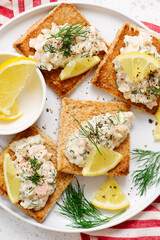 Swedish Toast with Shrimp. Skagen.top veiw