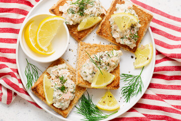 Swedish Toast with Shrimp. Skagen.top veiw