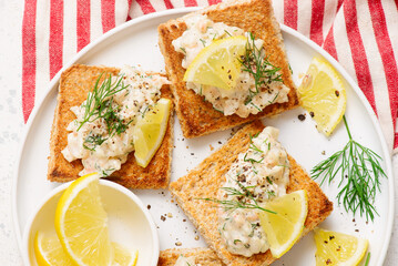 Swedish Toast with Shrimp. Skagen.top veiw