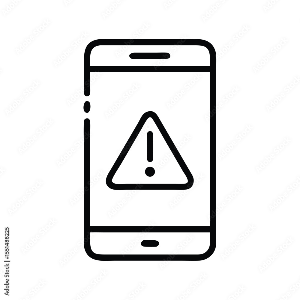 Poster mobile phone error warning alert icon vector illustration for app and website design element concept