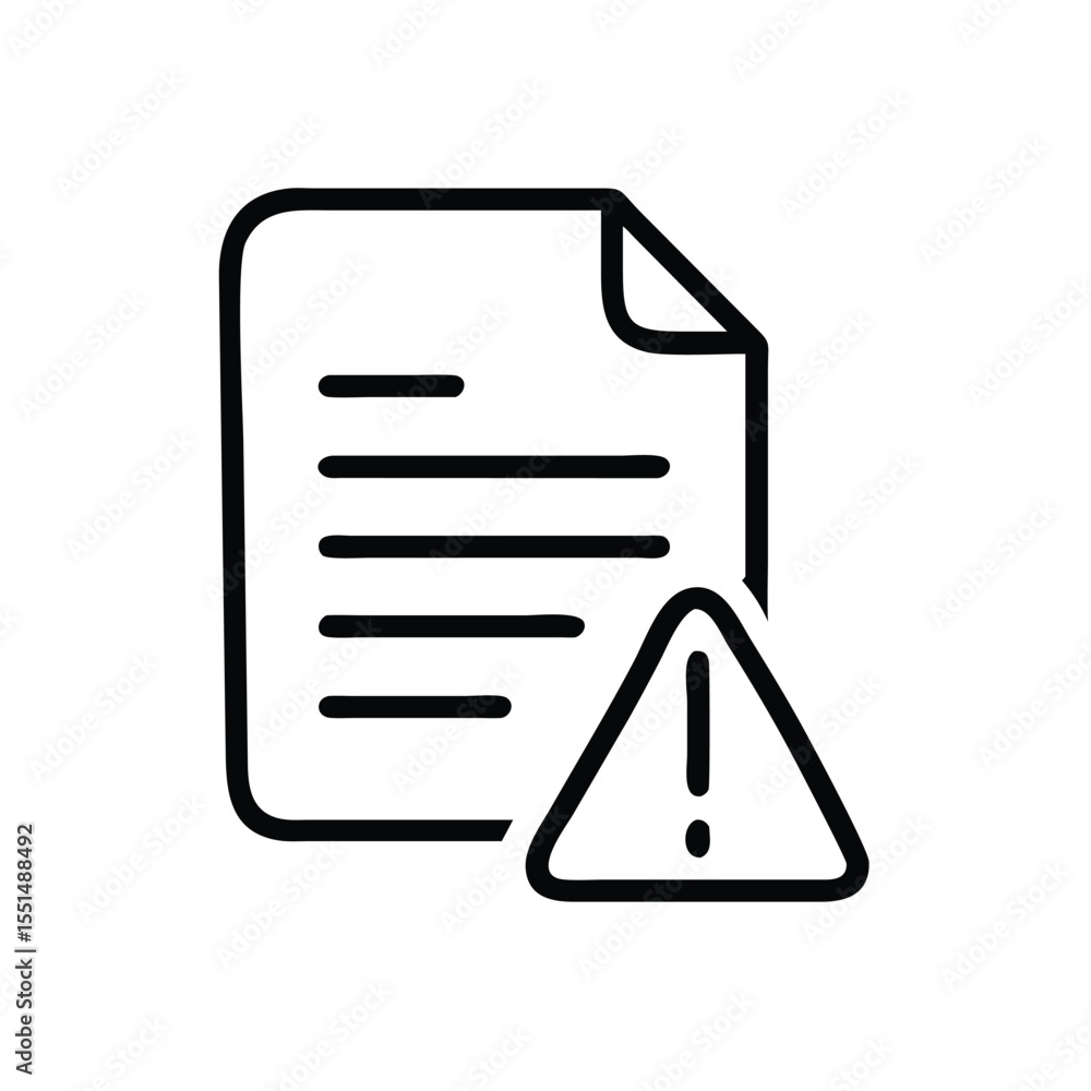 Poster document error warning icon vector illustration for file alert and problem notification symbol desig