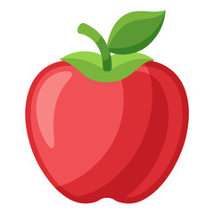 Clean Design Rose Apple Fruit Vector on White