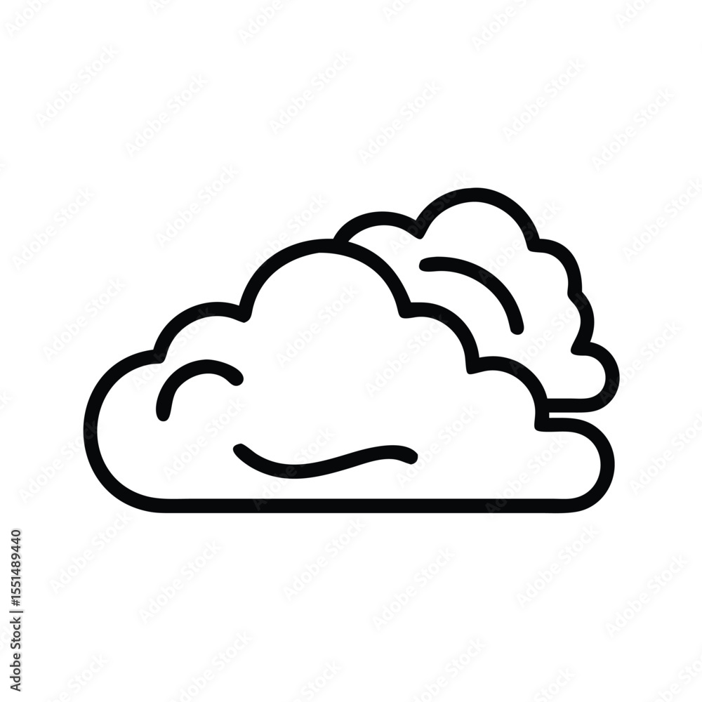 Poster cloudy weather forecast icon vector illustration simple cloud outline design for graphic resources a