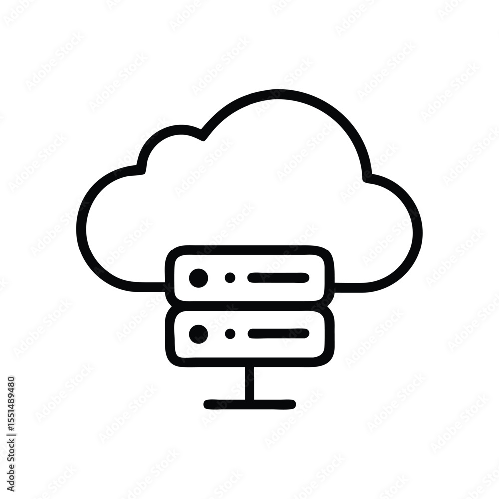 Poster cloud server hosting data center network storage database computing technology infrastructure connec