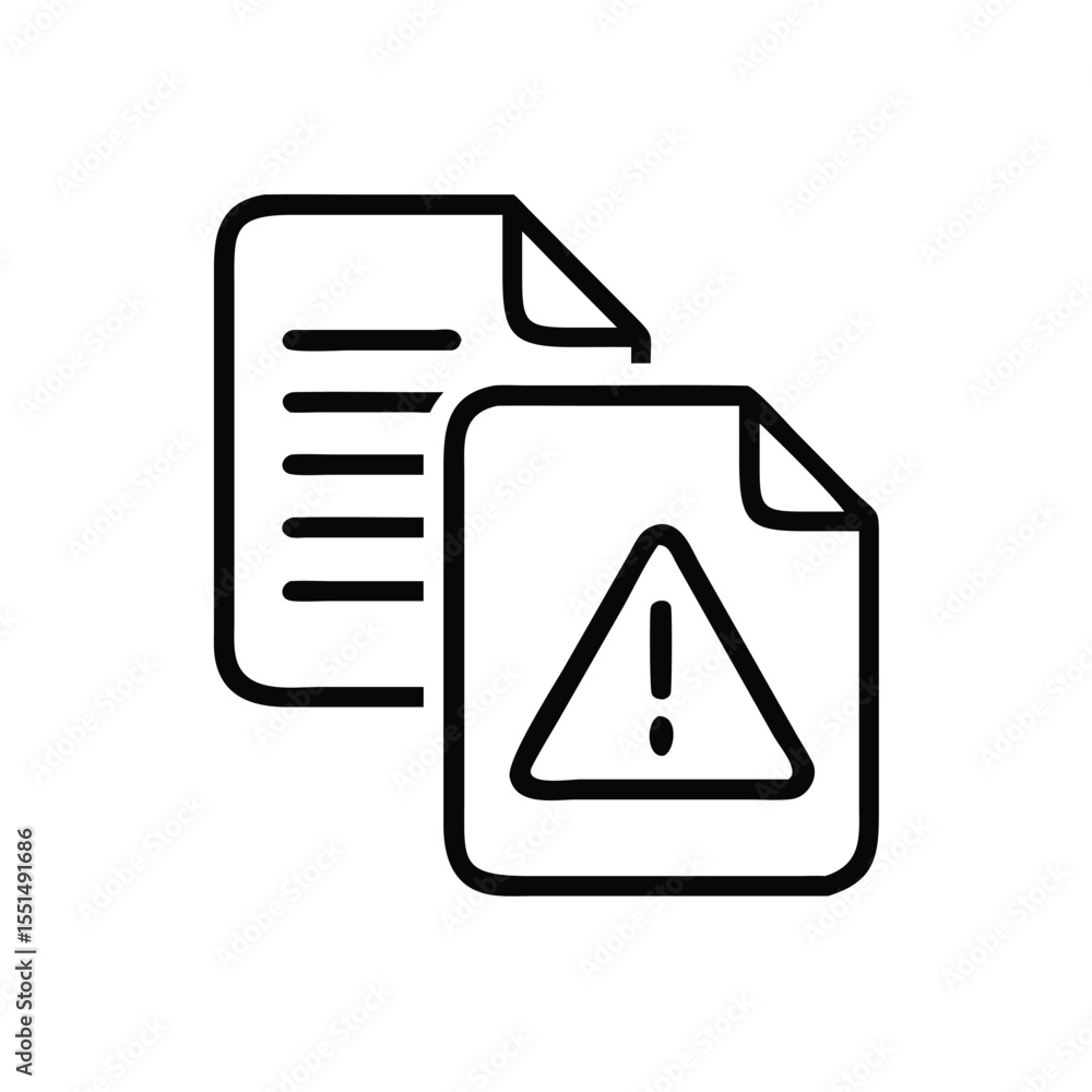 Poster document error warning icon vector file symbol alert attention sign caution problem information mess