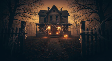 haunted house at night