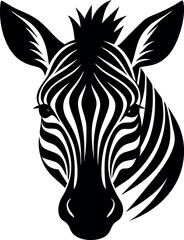 Vector art of a zebra head is isolated on white background