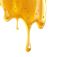 Honey dripping with dipper isolated on white background