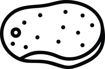 Isolated potato vector illustration for healthy food recipes and cooking ingredients design element black outline