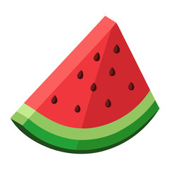 Watermelon Slice 3D vector  white background