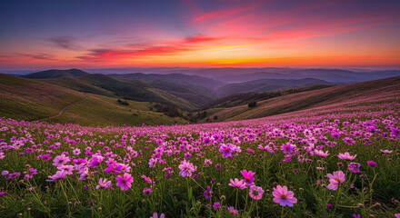 Fototapeta premium sunrise in the mountains