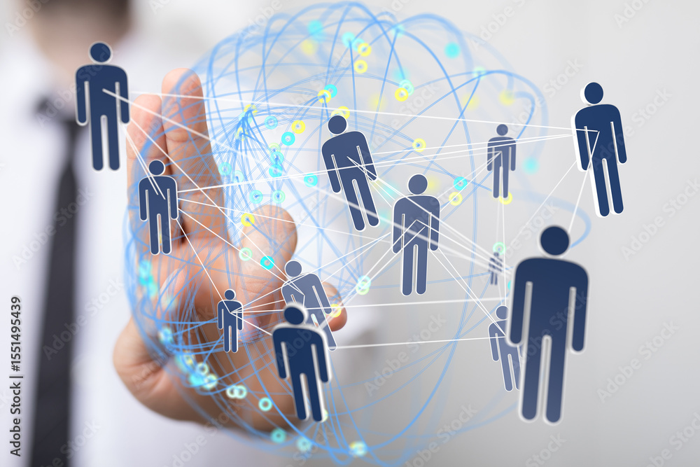 Leinwandbilder image of a network connection showing teamwork and global collaboration.