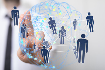 Image of a network connection showing teamwork and global collaboration.