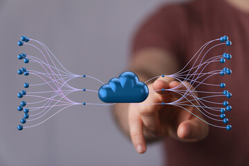 Secure cloud network infrastructure.  High-speed data transfer and global reach.