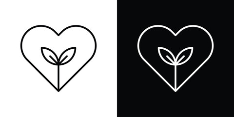 Leaf heart icon vector, Symbol, logo illustrations