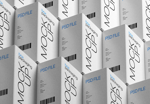 Isometric Stacked Boxes Packaging Mockup Set for Design and Branding Projects