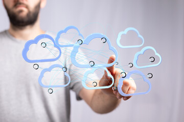 Modern cloud technology, data storage, secure sharing, network infrastructure, digital...