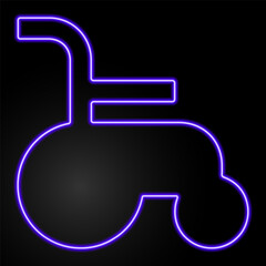 disabled person neon sign, modern glowing banner design, colorful modern design trends on black background. Vector illustration.