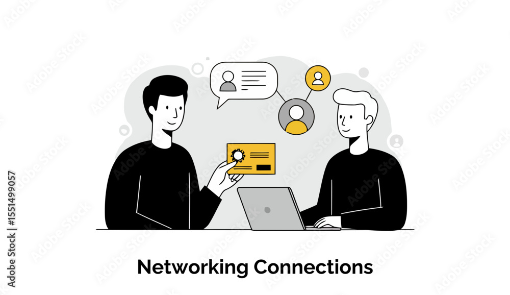 Poster young men in casual attire exchanging professional networking credentials at a meeting. two colleagu