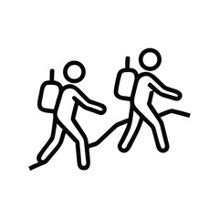 Hiking backpacking outdoor adventure travel trip trekking walking tourism activity icon