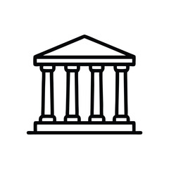 Illustration of ancient greek temple with columns vector art and line drawing design