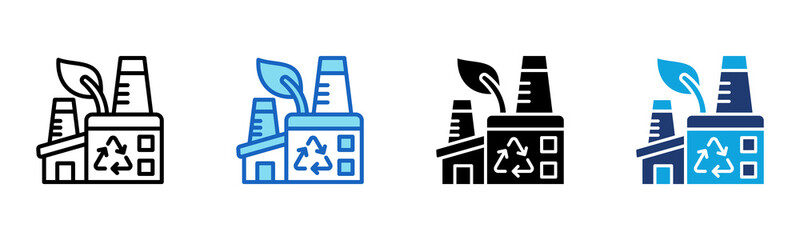 Obraz premium Green Factory icon Multi Style Vector Illustration