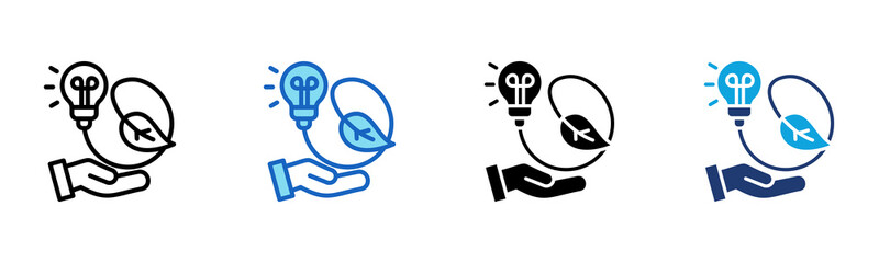 Eco Lamp icon Multi Style Vector Illustration