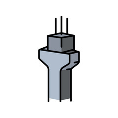 Column color line icon for digital and print projects. Construction Elements.