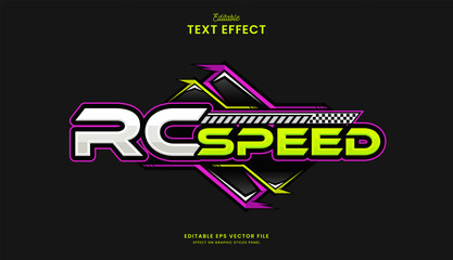 decorative automotive sport racing editable text effect design