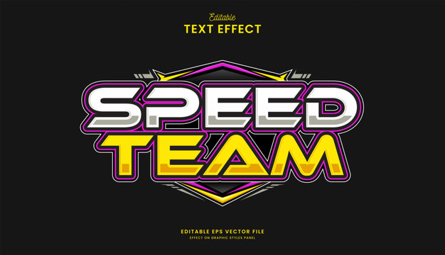 decorative automotive sport racing editable text effect design