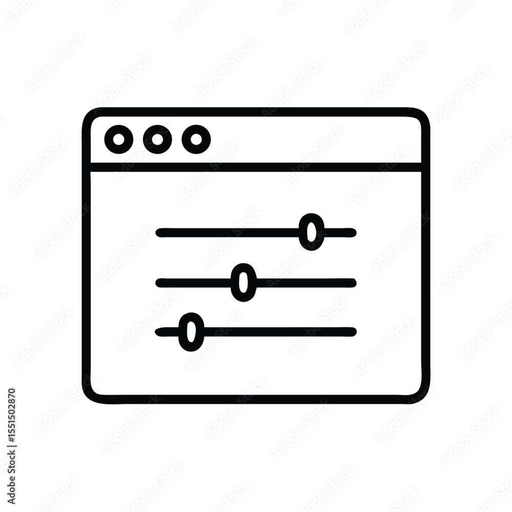 Poster settings panel vector icon for website adjustment options and control panel configuration interface 