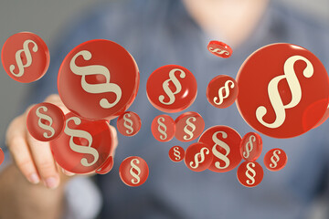Abstract image of paragraph symbols, ideal for legal, law, or justice related content.