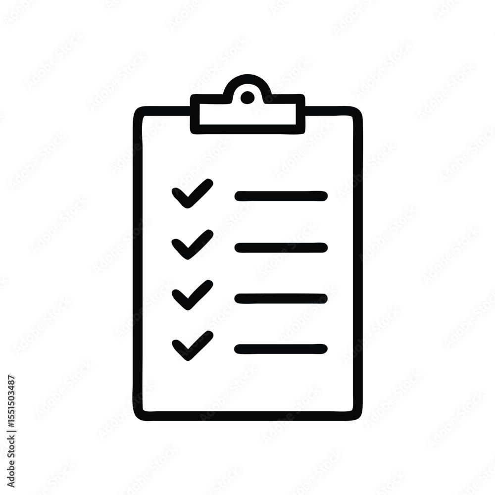 Poster checklist clipboard task list vector icon for project management and to do list organization tasks