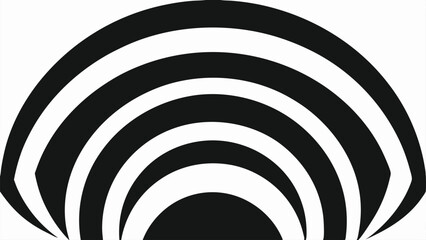 Abstract arch shape with black and white stripes vector illustration on white