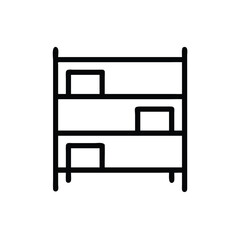 Bookshelf furniture storage unit icon vector illustration for home office and library interior design
