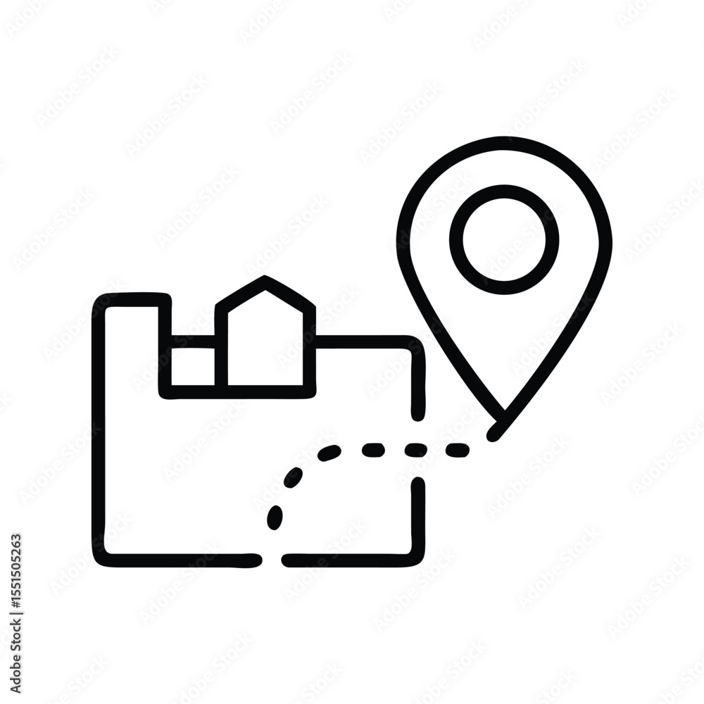 Poster find location destination on map with gps navigation and route tracking for travel and direction gui