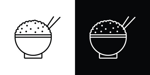 Rice bowl icon vector, Symbol, logo illustrations