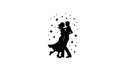Contemporary salsa graphic featuring a clean black line icon with digital elegance and flat design aesthetics on a white canvas