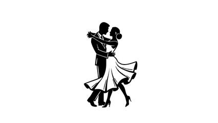 Contemporary salsa graphic featuring a clean black line icon with digital elegance and flat design aesthetics on a white canvas