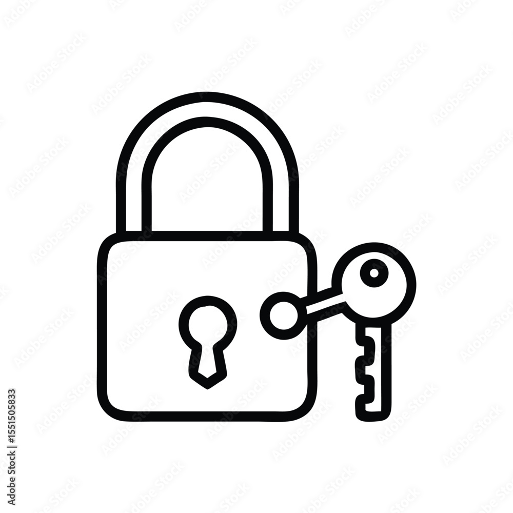 Poster lock and key security system for data protection and access control with safety and privacy concept