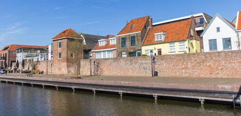 Panorama of the historic city wall of Leerdam, Netherlands